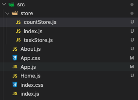 file structure of mobx in React